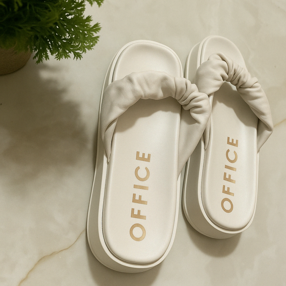 OFFICE Ladies White Slippers Size 41