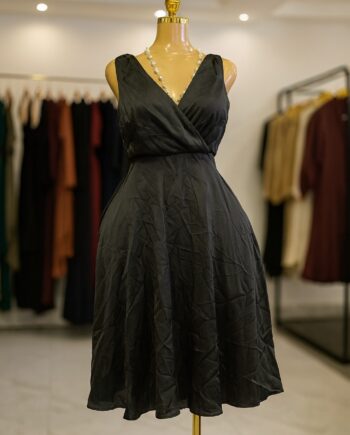 Black sleeveless A-line dress - Size 12 
