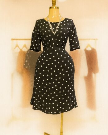 Black polka dot dress - Size 16