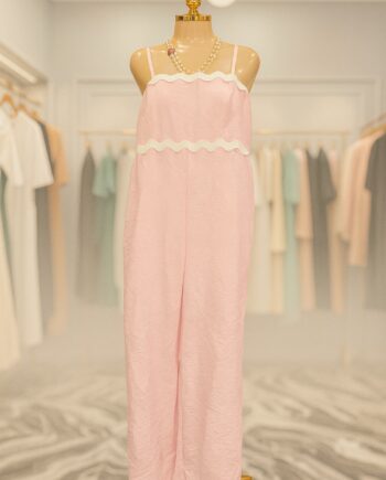 Light pink sleeveless jumpsuit - Size 16