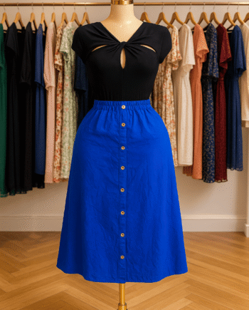 Button-front A-line midi skirt - Size 1/14