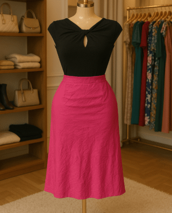 Fuchsia A-Line Midi Skirt - Size 8/10