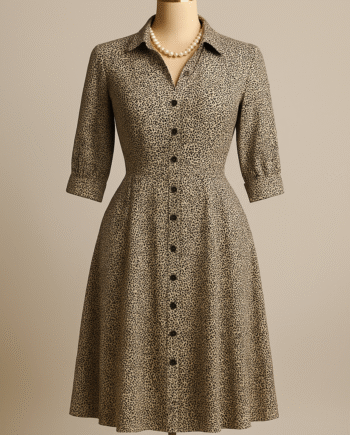 Animal-print shirt dress (midi) - Size 10/12