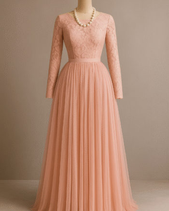 Long-sleeve lace A-line maxi dress - Size 12