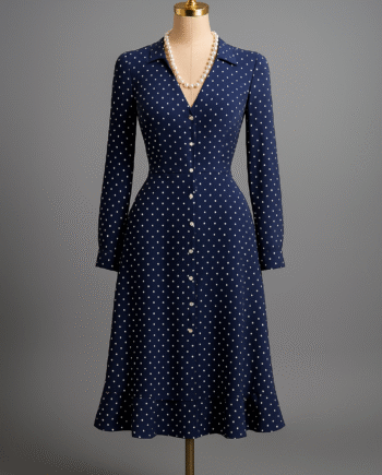 Polka-dot shirt dress (midi) - Size 14
