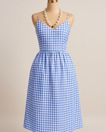 Blue-and-white gingham spaghetti-strap sundress - Size 18/20